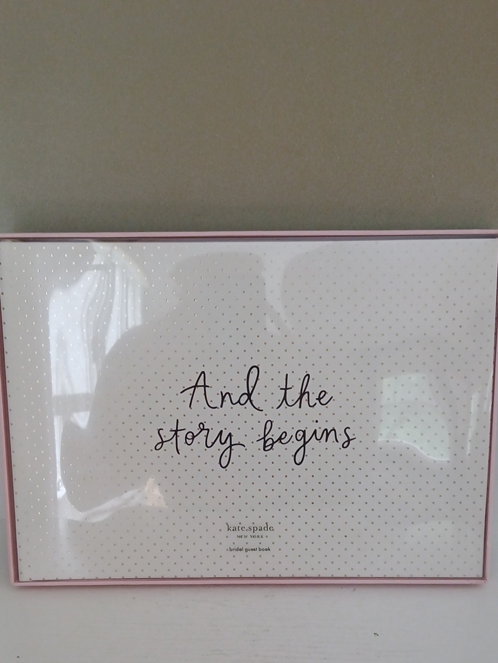 kate spade Pink 'And the story begins' Guest Book